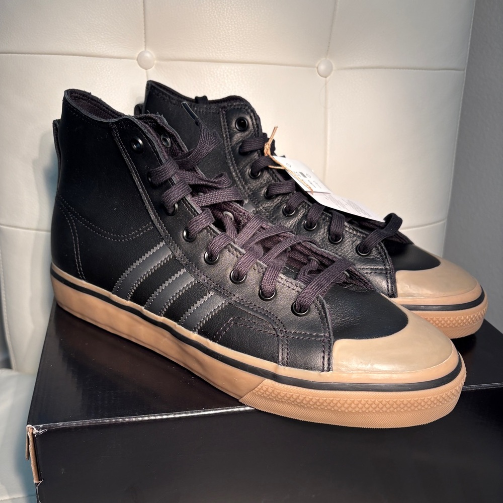 Adidas Nizza High ADV Skateboarding Sneaker Gum Sole Black Men's Shoes Sz 11 NWT - Picture 8 of 12